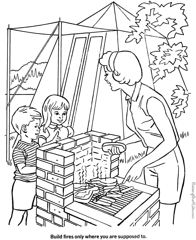Plansa de colorat cu Camping 24 17